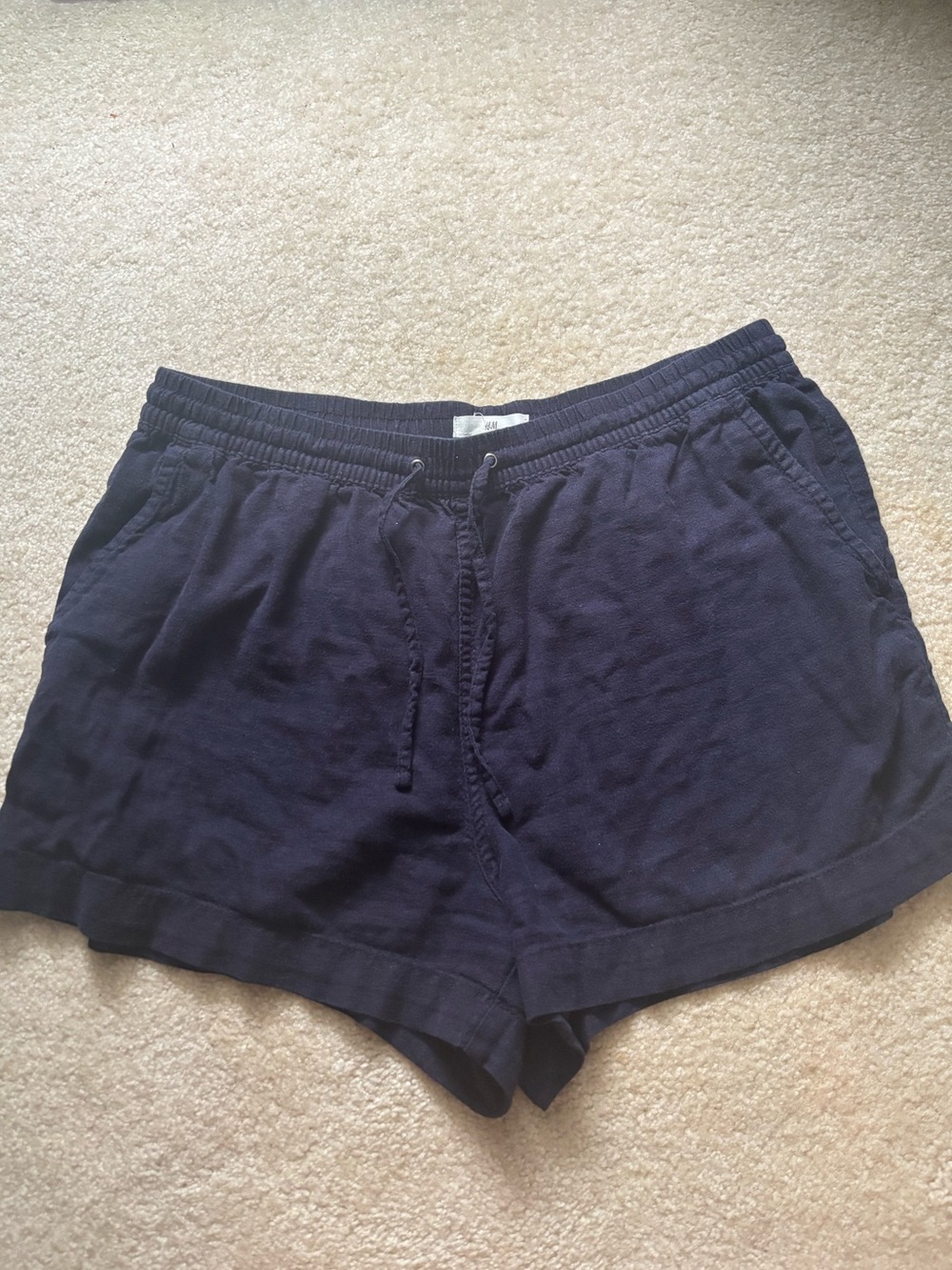 H&M Navy Drawstring Casual Women's Shorts